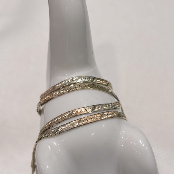 Jewelry - Solid 14k Double Chain Rose Yellow & White Gold Bracelet